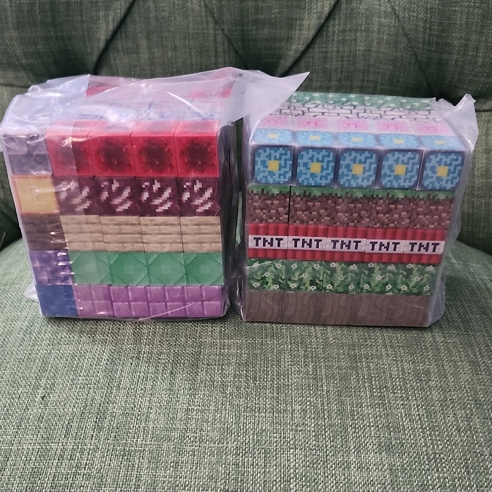 Minecraft Themed Magnetic Building Blocks Set  RANDOM STYLE